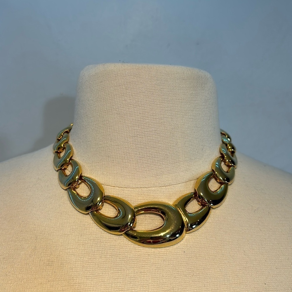 Vintage 80’s goldtone oval link necklace